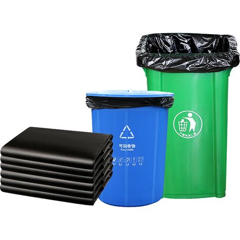 50 Pcs 50x60cm Black Garbage Bag Large Thickened Disposable Garbage Bag Commercial Flat Top Trash Bags (1/5)