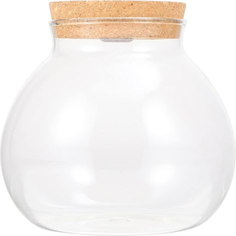 Bouteille en verre LED avec bouchon en liège, micro bouteille paysagère DIY avec lumière blanche, terrarium pour salon, chambre et bureau (1/5)