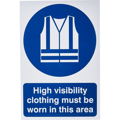 High Visibility Safety Sign: "Scan High Visibility Jackets Must Be Worn In This Area" – PVC, 200 x 300mm (1/3)