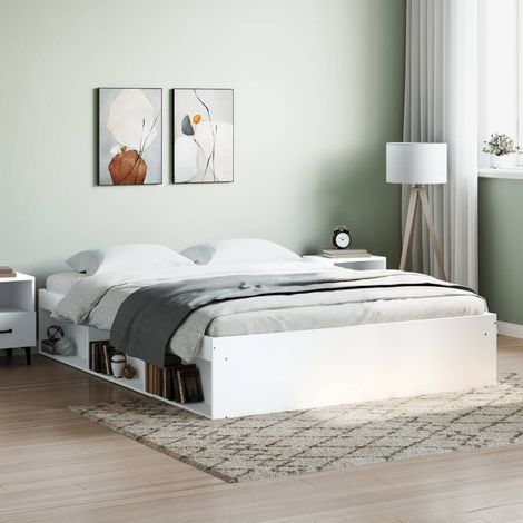 Lit double,Lit adulte,Cadre de lit blanc 140x200 cm139514 CFW516614 (1/5)