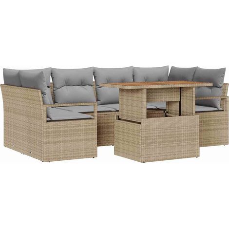Maison Exclusive - Set Divano da Giardino 7 pz 6-Numero di posti (1/5)