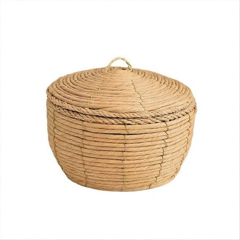 Panier de Rangement en Paille Tressée pour Jouets, Corbeille Décorative Maison, Panière en Osier Naturel, Rangement Polyvalent pour Chambre Enfant, Lot Unique (1/5)