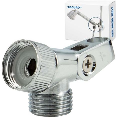 1 - Raccord Douche - Adaptateur Fileté - Inclinaison Réglable - Pour Tuyau Et Douchette - Chromé - 10 mm (1/5)