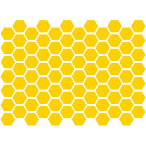 Lot de 1 Autocollant Réfléchissant, Noir et Jaune, Hexagone, pour Casque, Vélo, Scooter (1/5)