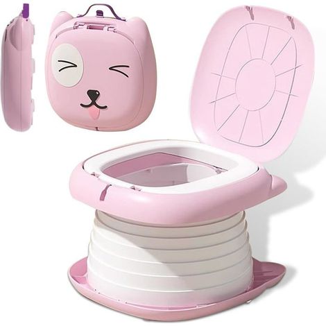 Toilette Enfant, Toilettes Pliantes pour Enfants,Camping sur la Route ou Utilisation à la Maison avec sac de Secours Jetable (1/4)