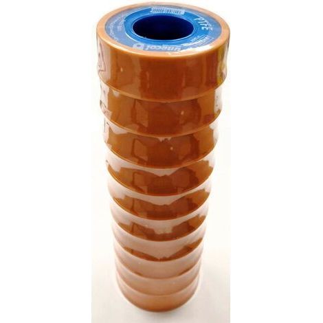 Cinta de teflón de 12 mts para tuberías (Pack x 10)  Pack 10 unidades Cinta de Teflón ancho 12 mm - Rollo 12 mts  Oferta exclusiva (1/3)