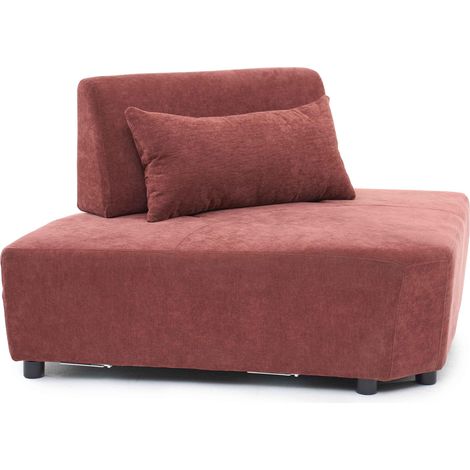 Fauteuil d'angle canapé modulable dossier ajustable 170 cm rouge brûlé - Callisto