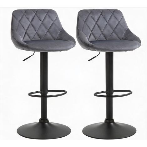 Tabouret de bar gri en poliester Oțel 46 x 48 x 104 cm (1/5)
