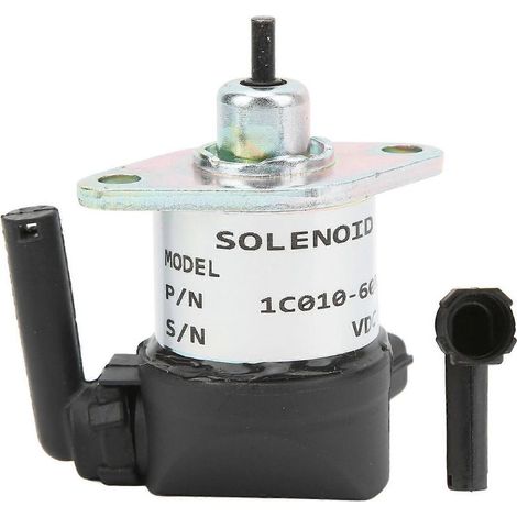 Électrovanne d'arrêt de carburant 12 V CC 1720860015 en alliage d'aluminium pour moteurs Kubota D905, D1005, D1105, V1305, V1505, etc. (1/5)