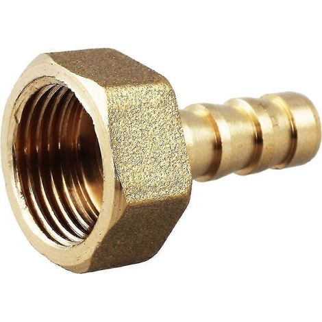 Raccord cannelé droit en laiton pour tuyau de 8 mm, filetage femelle 3/8". (1/4)