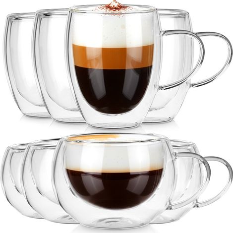 Doppelwandige Thermogläser für Kaffee und Tee 280 / 320 ml 8 Stück. (1/5)