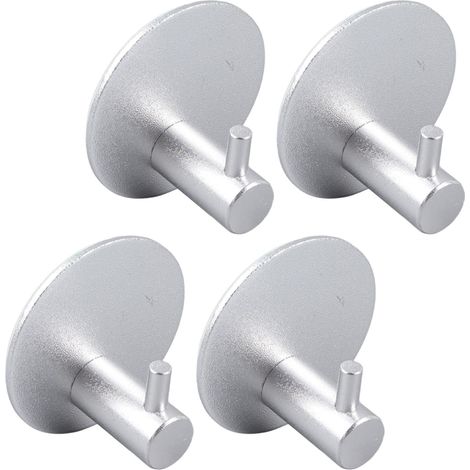 4 pièces crochets de base ronde, crochets pour serviettes de salle de bain, crochets en aluminium pour vêtements, crochet pour porte-serviettes pour cuisine, salle de (1/5)