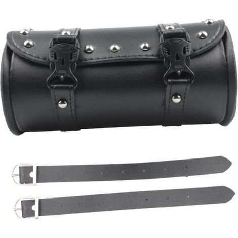 Sac à outils de moto en cuir PU Roll Barrel Bag étanche pour motocross (1/4)