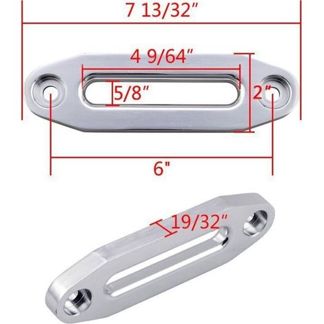 Guide de corde en aluminium pour treuil – dispositif anti-enchevêtrement, guide de défilement de câble 152 mm (entre-axes), couleur rouge – 1 pièce-lsw (1/5)