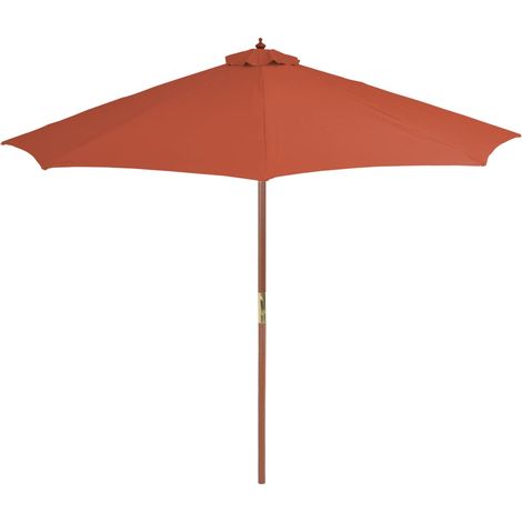 Maison Exclusive - Sonnenschirm mit Holz-Mast 300 cm Terrakotta