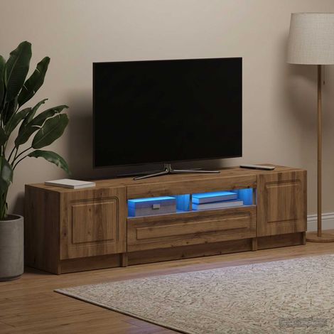 vidaXL Mueble de TV LED UTRECHT 3 uds. Roble artisan (1/5)