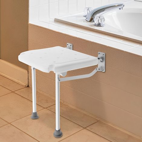 Behinderte klappbare Dusche Wandstuhl Aluminium Badestuhl rutschfeste Dusche Stuhl, Wand klappbarer Badestuhl kann 100kg tragen