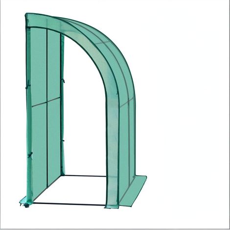 Invernadero adosado de metal y PE 200 x 100 x 210 cm verde (1/5)