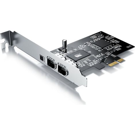 CSL PCI Firewire Karte Erweiterungskarte - PCI-E - 3 Anschlüsse - 1394a 1394b -Controller-Karte - 2 x 6 Pin und 1 x 4 Pin für Desktop-PC (1/5)