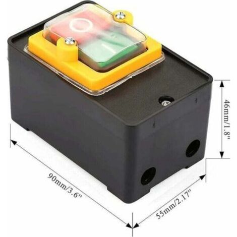 Commutateur à Bouton Poussoir, AC220V / 380V 10A Interrupteur à Bouton de Commande de Puissance étanche Monophasé/Triphasé, Bouton de Commande Marche/Arrêt Avec Coquillage, Interrupteu (1/5)