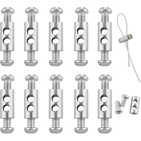 10 abrazaderas con tapa para cables de 1-2 mm, para asegurar cables metálicos y tendederos, abrazaderas de alambre de acero de doble extremo.