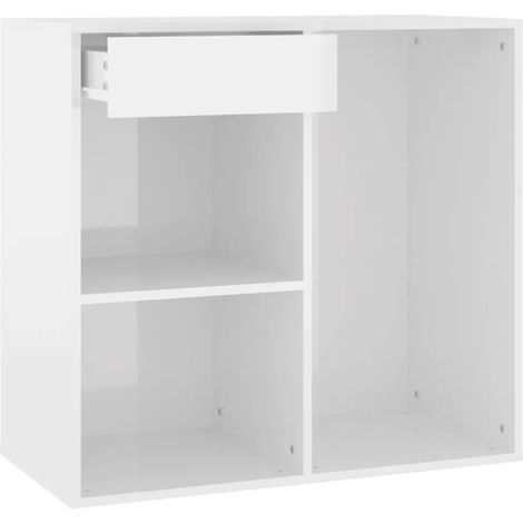 Armadio cosmetico moderno pratico contenitore 80 x 40 x 75 cm in legno multistrato bianco lucido 020047952