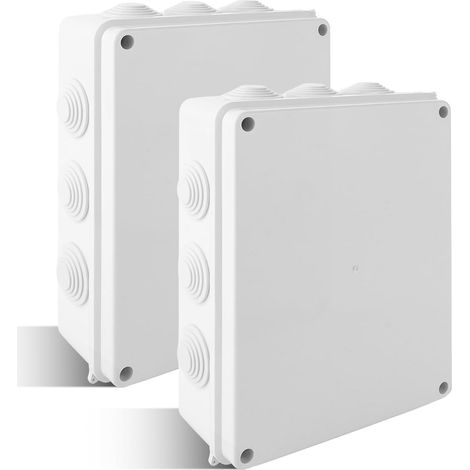 Sollbry Lot de 2 Boite Etanche Electrique Exterieur 255x200x80mm, Boite Étanche Extérieur,Boite Electrique Etanche Exterieur,Boite Derivation Etanche (1/5)