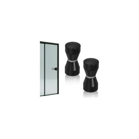 Poignée de porte de douche, aluminium noir mat, design conique, facile à installer, 2 pièces, 6230 mm (1/5)