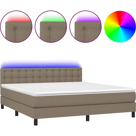 Maison Exclusive - Boxspringbett mit Matratze & LED Taupe 180x200 (1/5)