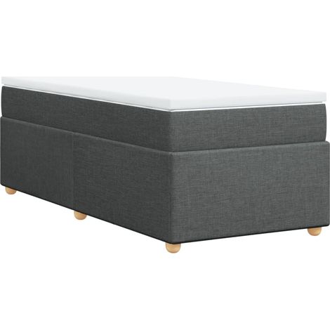Maison Exclusive - Cama box spring con colchón tela gris oscuro 8 (1/5)