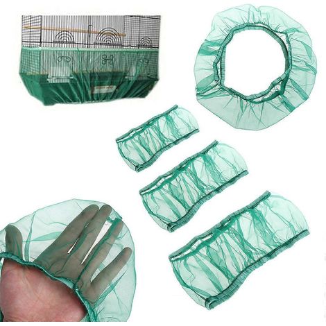 Filet de protection en nylon pour attrape-graines d'oiseaux, compatible avec les cages et paniers à coquillages (SL-Noir) (1/4)