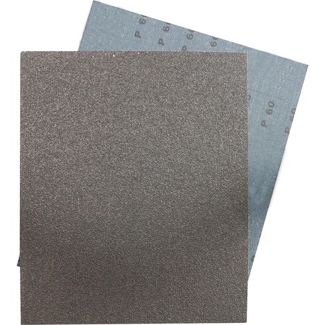 Feuille abrasive RS PRO, Oxyde d'aluminium grain P60, Gros, 280mm x 230mm ( Prix pour Paquet de 25 )