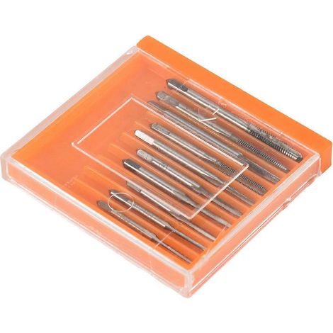 Lot de 10 mini-tarauds HSS M1, M1.2, M1.4, M1.6, M1.7, M1.8, M2, M2.5, M3, M3.5, tarauds métriques pour perceuse.