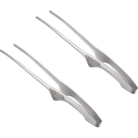 Pinces Grill - Acier Inoxydable Alimentaire - 35 cm - Pour Barbecue Jardin Piscine - Lot de 2 (1/4)