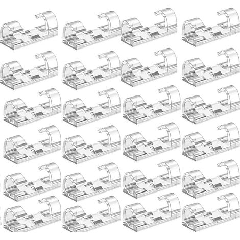 (transparent) Lot de 100 clips de câble autoadhésifs en acrylique pour organiser les câbles, organisateur de câbles, organisateur de câbles en plastique pour fixer les câbles (1/5)