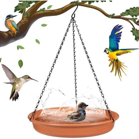 Hängendes Vogelfutterhaus für den Außenbereich, Trinkschale für Wildvögel, Vogelbad für den Außenbereich, für Gartenbalkone, Schilder (1/5)