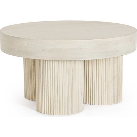 Table basse ronde en bois massif Bozar 75cm-Couleur Naturel (1/3)