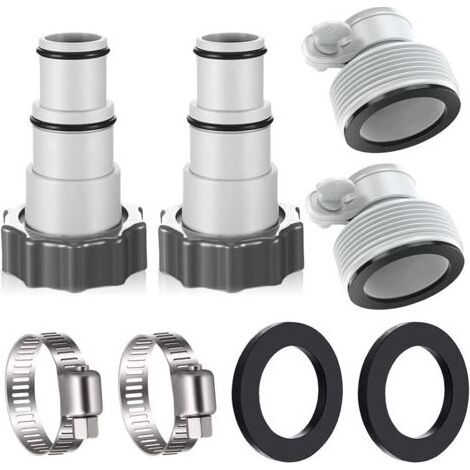 Aspirateur de piscine 32–38 mm – adaptateur de tuyau pour systèmes de filtration Intex – raccord étanche – plastique résistant à la corrosion (1/5)