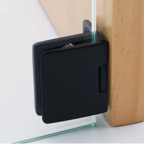 Feststehende Scharniere aus Zinklegierung für 5-7 mm Glastüren (schwarz) (1/5)