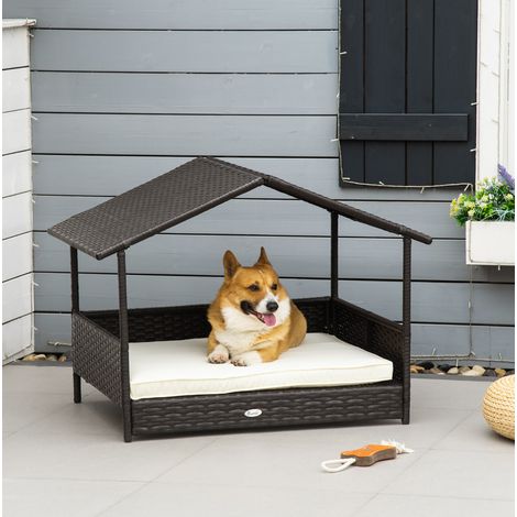 Cuccia per cane in rattan con cuscino 98 x 69 x 70 cm, marrone HAVRYA (1/3)