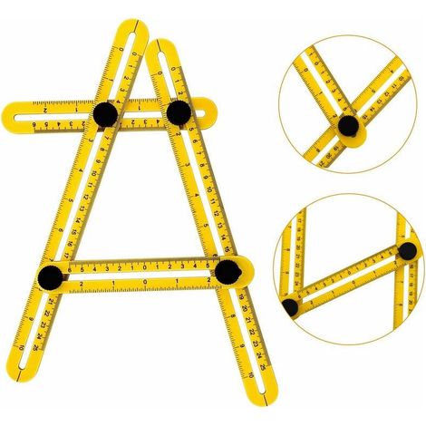Outil de modèle d'angle-izer, modèle de règle multi-angle pour mesurer tous les angles et toutes les formes pour les bricoleurs, les constructeurs, les artisans (1/5)