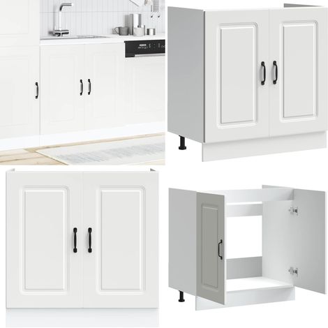 vidaXL Meuble bas pour évier Kalmar blanc 80x46x81,5cm bois ingénierie (1/5)