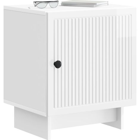 Maison Exclusive - Armadio da Notte Bianco Lucido 43 x 34,5 x 50 cm