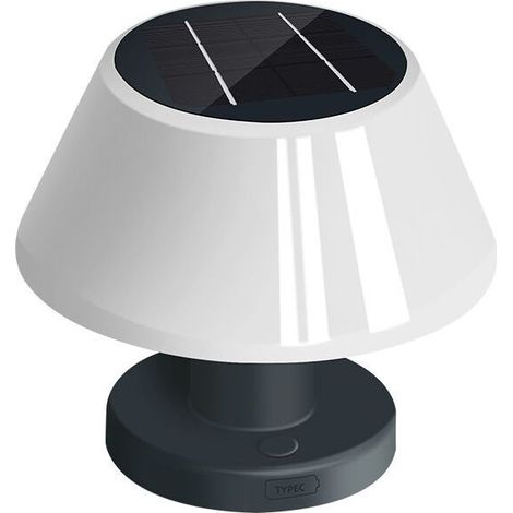 Lampe de table extérieure dimmable solaire, lampe de table intérieure à batterie LED rechargeable USB et solaire, lampe solaire étanche ip54, lampe de table sans fil pour restaurant balcon (1/4)