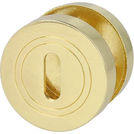 Buntbart Rosettenpaar Messing Optik Ø 52mm - Innentürrosetten Schlüsselrosetten (1/5)