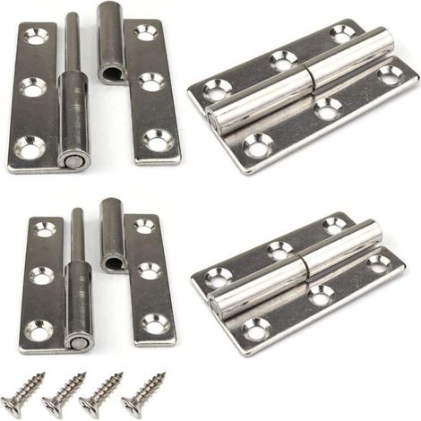Set di 4 cerniere per porte rimovibili da 7,6 cm in acciaio inox 304 per porte interne ed esterne. (1/4)