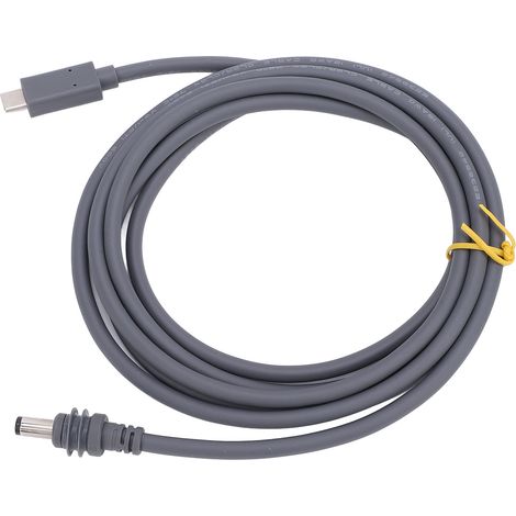 Câble d'alimentation USB-C de 3 m (9,8 pi) avec prise jack cylindrique, résistant à l'eau, 20 V, 5 A, compatible avec un chargeur PD de 100 W pour ordinateur portable, bande lumineuse LED et enceinte. (1/5)