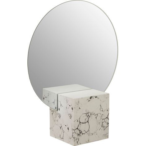 Premier Housewares Wall Mirror With Base Bathroom Mirrors With Nordic Marble Effect Mirror Wall White Bathroom Block Styles Free Standing Mirrors With Sleek Design / Garden 10 x 31 x 25 (1/5)