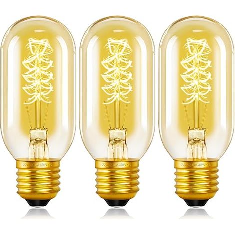 Ampoule Edison E27 T45 220V Filament Blanc Chaud 2200K Verre Ambré Rétro Café Bar Restaurant (1/5)