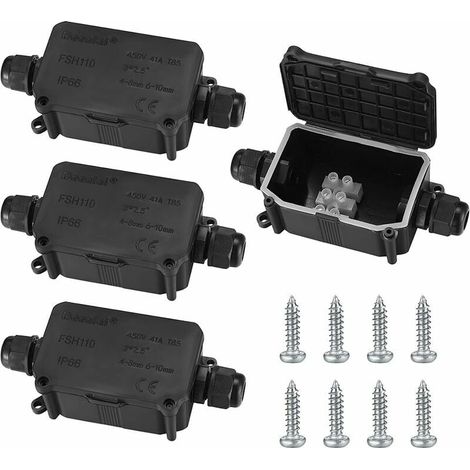 Boîte De Raccordement Étanche Ip66 - Boîte De Dérivation Extérieure Pour Câbles Ø3 À 8 Mm Et Ø6 À 10 Mm - Connexion Pg9 - Lot De 4 (1/5)